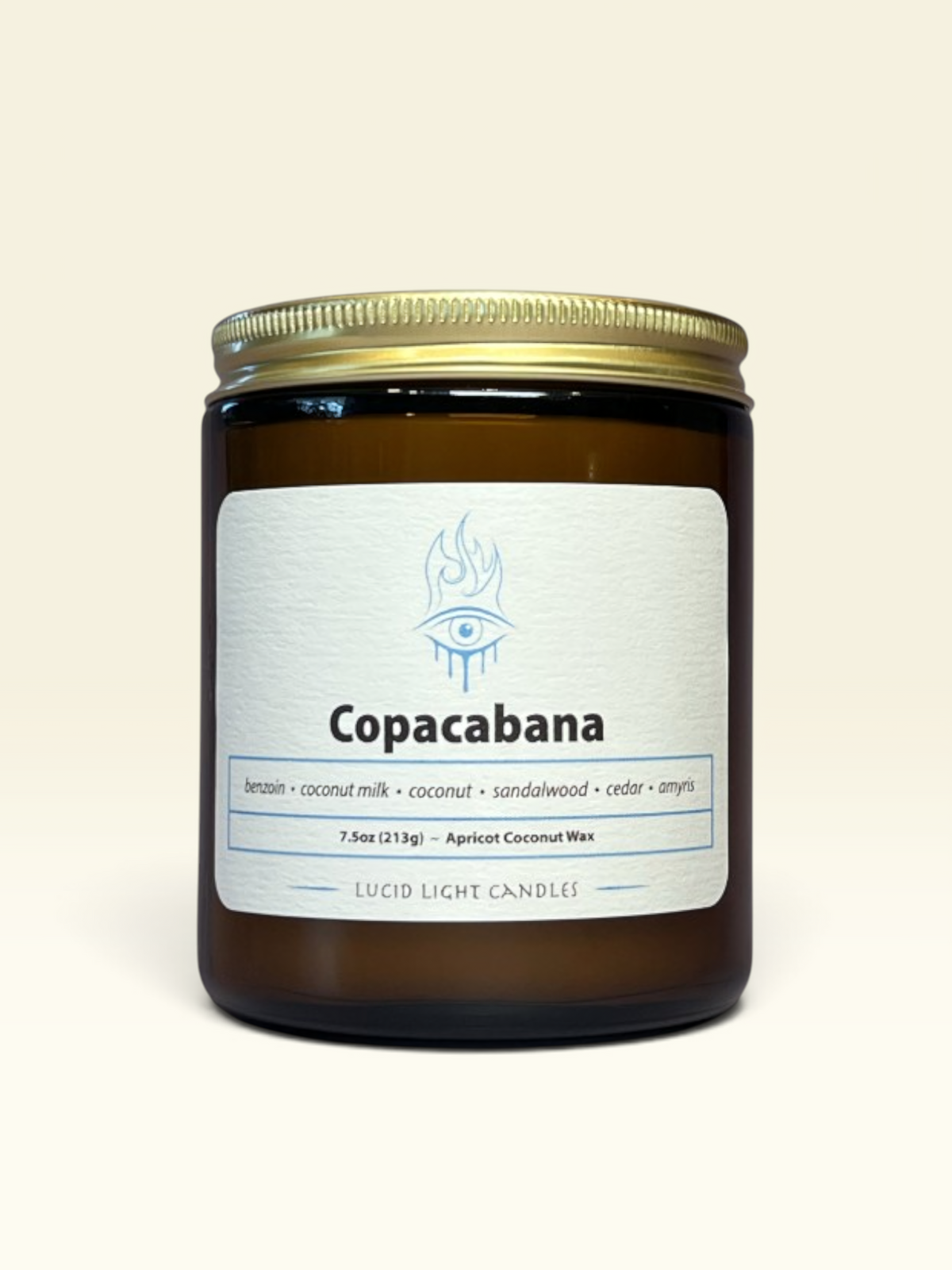 Copacabana candle — 7.5 oz amber jar