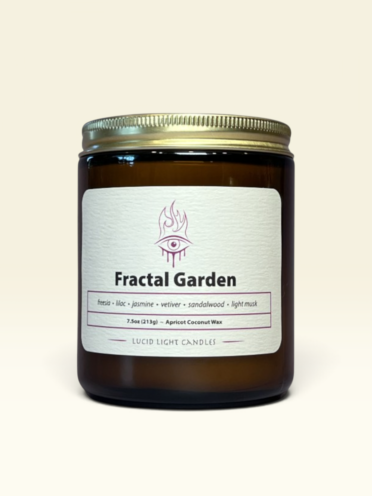 Fractal Garden candle — 7.5 oz amber jar